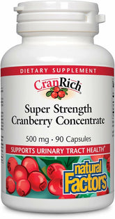 Natural Factors CranRich bottle front showing daily cranberry support