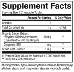 Natural Factors ginger chewables close-up highlighting crumbly texture for easy dosing.