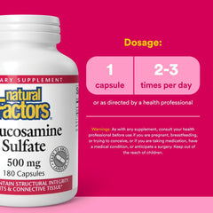 Natural Factors Glucosamine Sulfate capsules closeup for easy daily use
