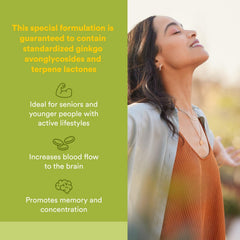 Natural Factors HerbalFactors Ginkgo Biloba capsules emphasize circulation support for focused days