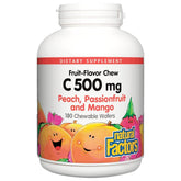 Natural Factors Kids Vitamin C 500 mg bottle front promotes immune support for kids