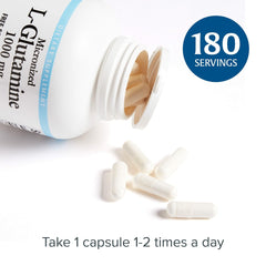 Natural Factors L-Glutamine capsules ready for everyday supplementation routine