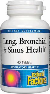 Natural Factors Lung, Bronchial & Sinus Health bottle shown for easy breathing support