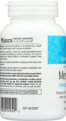 Close-up of Natural Factors MenoSense label highlighting a natural formula.