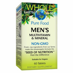 Natural Factors Men's Multivitamin bottle displaying 60 tablets for daily use.