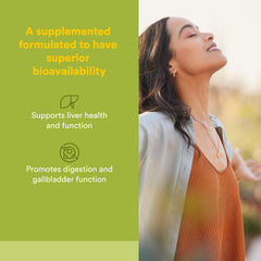 Close-up of Natural Factors Milk Thistle Phytosome capsules with enhanced absorption concept.