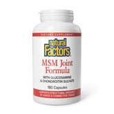 Natural Factors MSM Joint Formula bottle front signaling daily joint support.