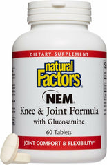 Natural Factors NEM Knee & Joint bottle front view supports daily joint comfort