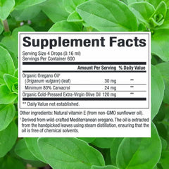 Natural Factors Oil of Oregano steam distilled oil with high carvacrol concentration
