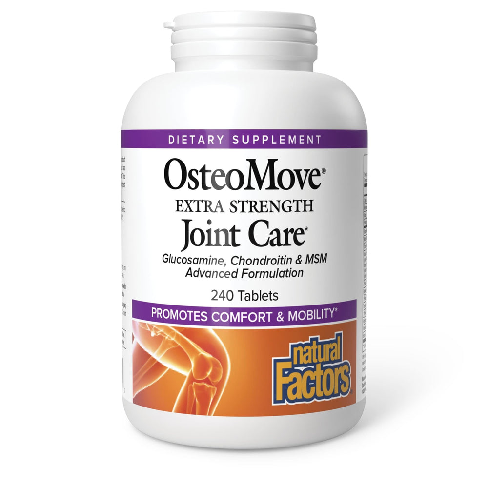 Natural Factors OsteoMove bottle pour shows easy-to-dose daily joint support
