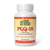 Natural Factors PQQ-10 softgels bottle front showing label for antioxidant support