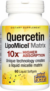 Natural Factors Quercetin Lipomicel Matrix softgel bottle – supports absorption