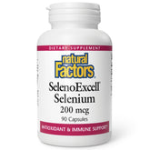 Natural Factors SelenoExcell 200 mcg bottle front view for daily immune support