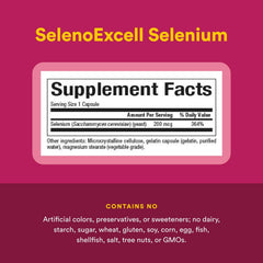 Natural Factors SelenoExcell label detail highlighting purity checks