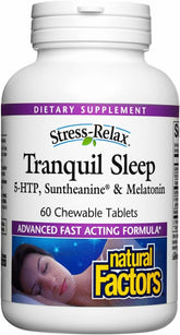 Natural Factors Tranquil Sleep bottle front, supports calming nighttime routine.