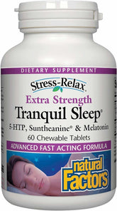 Natural Factors Tranquil Sleep bottle for calm, restful nights.