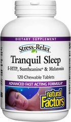 Natural Factors Tranquil Sleep bottle, inviting calm nights and a simple nightly routine.