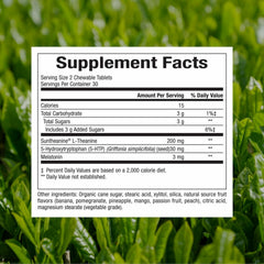 Natural Factors Tranquil Sleep tablets closeup, easy chewable nightly support.
