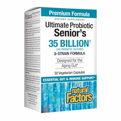 Natural Factors Ultimate Probiotic Senior's bottle pour for easy daily digestion support
