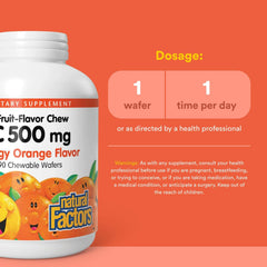 Natural Factors Vitamin C 500 mg chewables highlight citrus bioflavonoids for added potency