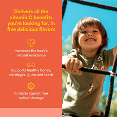 Natural Factors Vitamin C kids chewable wafers served for 90 servings on the counter