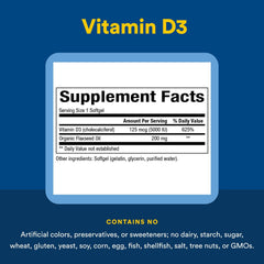 Label detail of Natural Factors Vitamin D3 5000 IU soft gels; quality control.