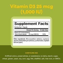 Natural Factors Vitamin D3 bottle on kitchen shelf, daily wellness option.