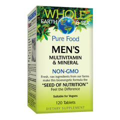 Natural Factors Whole Earth and Sea men's multivitamin bottle front for daily nutrition