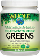Natural Factors Whole Earth & Sea Organic Greens bottle for a daily greens boost