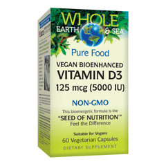 Natural Factors Vitamin D3 bottle showing vegan 5,000 IU for bone support