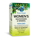 Natural Factors Whole Earth and Sea Women's Multivitamin bottle showing vegan daily energy.