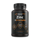 Natural Flow Zinc 3X bottle pour showing easy-to-take capsules for daily support
