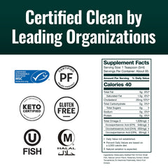 Natural Force Pure Omega-3 lemon cake label emphasizes clean, sugar-free formula.