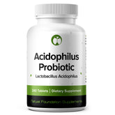 Natural Foundation Lactobacillus Acidophilus bottle promotes gut function and daily balance.