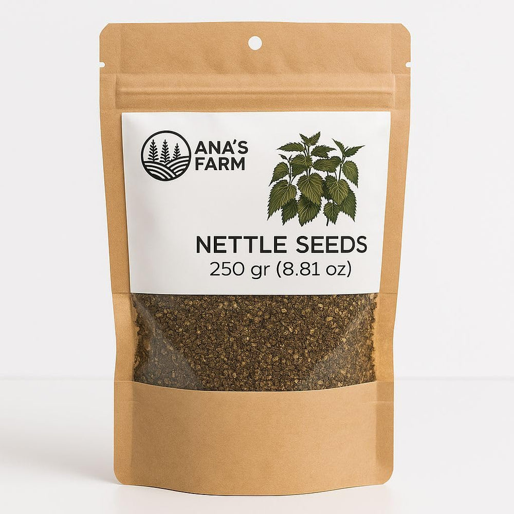 Natural Nettle Seed 250g pack close-up highlighting premium quality for daily use.