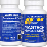 Natural Stacks MagTech bottle front view, daily magnesium supplement for cognitive support.