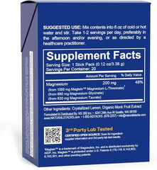 NATURAL STACKS MagTech stickpack dissolving in water for easy daily magnesium support.