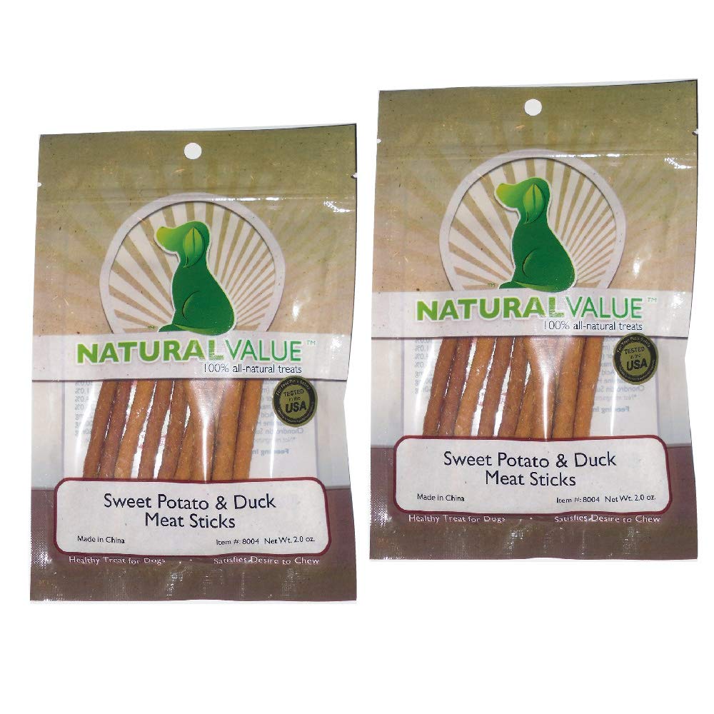 Natural Value Sweet Potato & Duck Soft Chew Meat Sticks package, ideal for daily rewards.