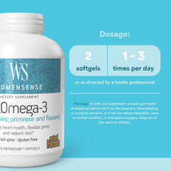 RxOmega-3 ingredients label with EPA, DHA, and primrose oil details