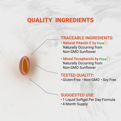 Naturalis Vitamin E softgels inside the bottle for easy use