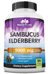 NaturaLife Labs Sambucus elderberry bottle front for easy daily supplementation