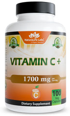 NaturaLife Labs Vitamin C bottle on kitchen counter for daily wellness.