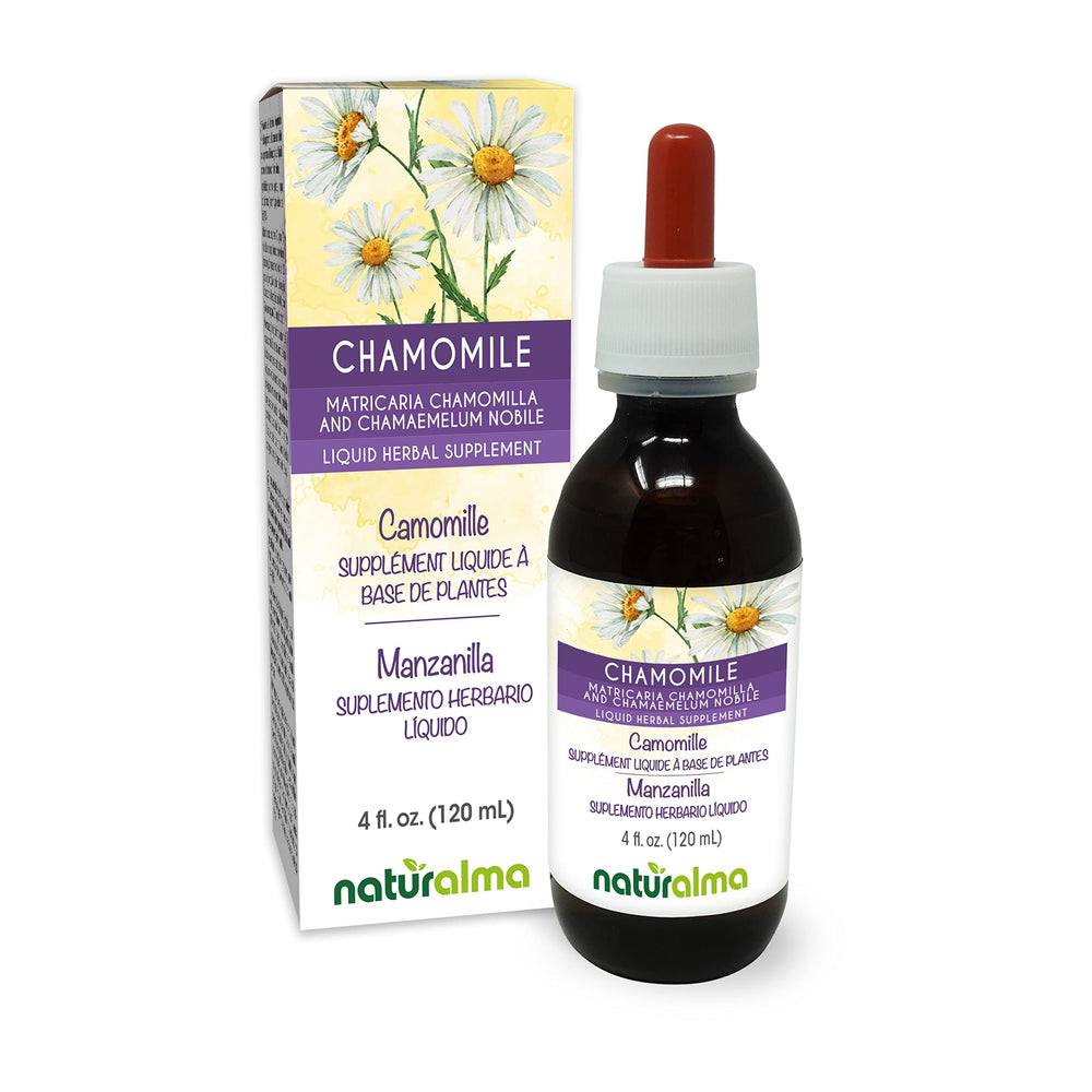 Naturalma chamomile tincture bottle with alcohol-free formula for daily use.