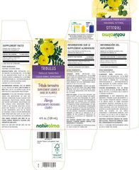 Naturalma Tribulus fruit drops bottle pouring for precise dosing.