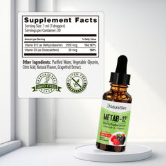 NaturalSlim dropper showing precise, easy vitamin B12 dosing.