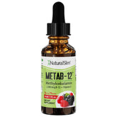 NaturalSlim liquid B12 bottle with berry flavor for quick energy support.