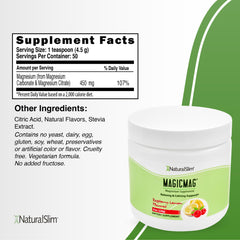 NaturalSlim MagicMag scoop beside bottle for easy daily magnesium intake
