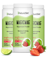 NaturalSlim MagicMag powder bottle showing magnesium supplement for daily vitality