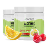 NaturalSlim MagicMag Raspberry Lemon powder in glass for refreshing magnesium support