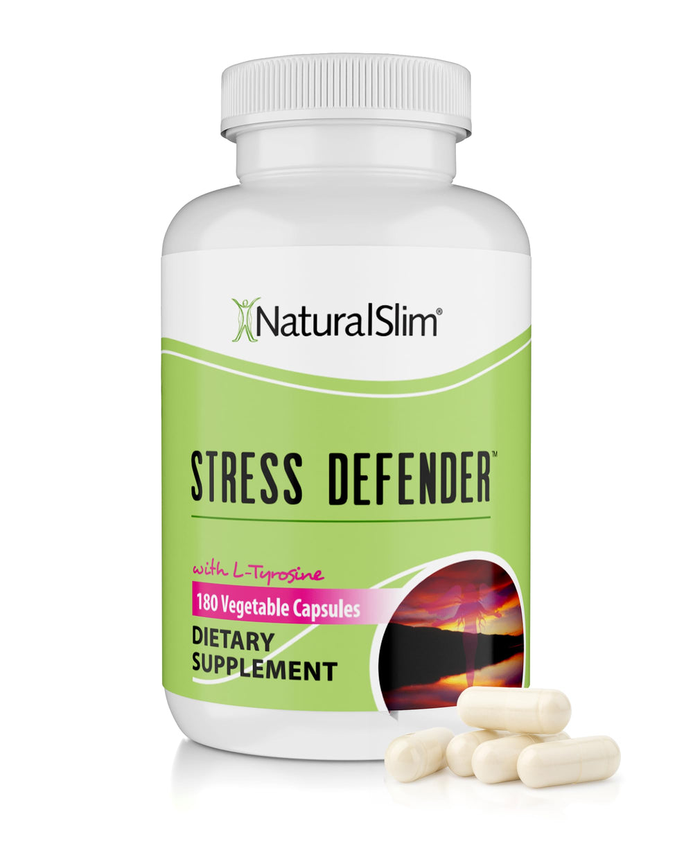 Naturalslim Stress Defender bottle ready for daily stress relief routine.